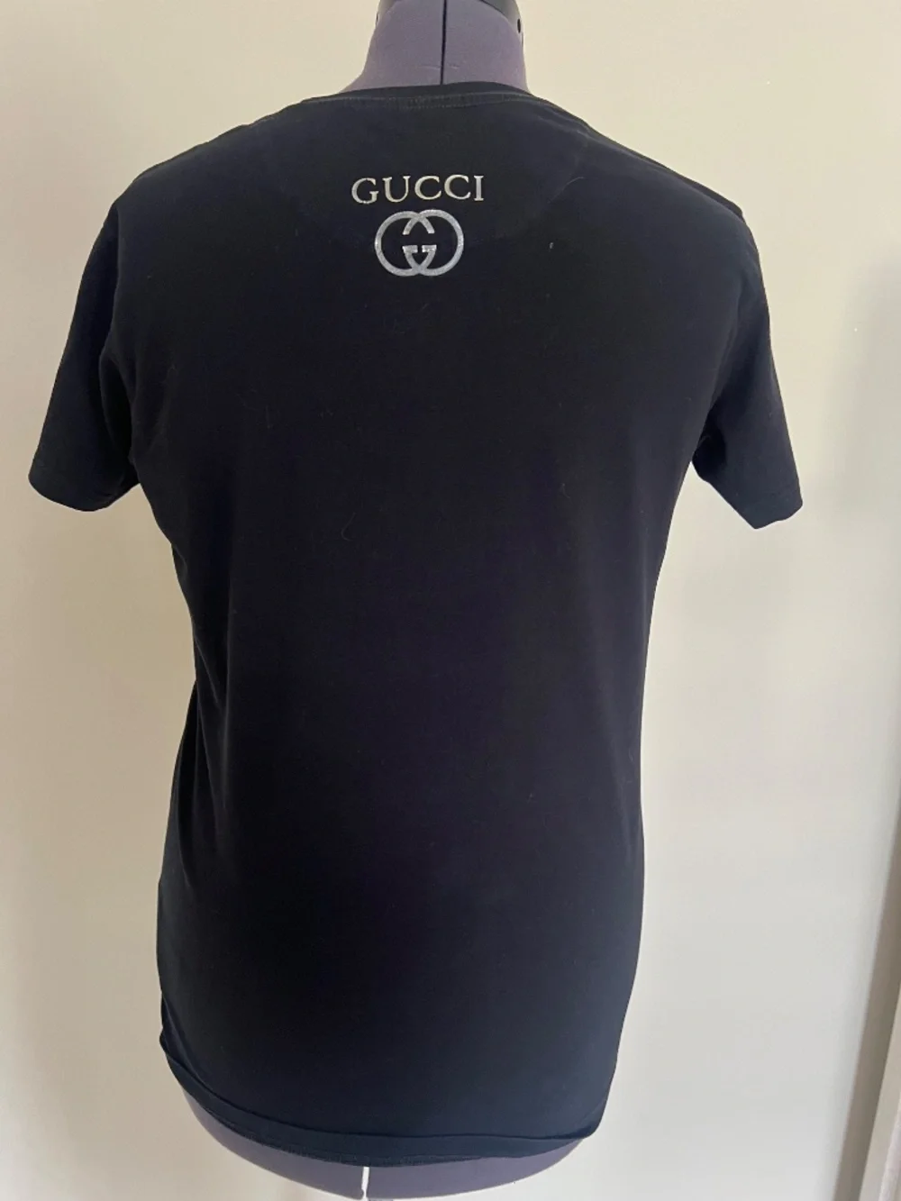 GUCCI Mens T-Shirt Size L Logo Black Check Photos!